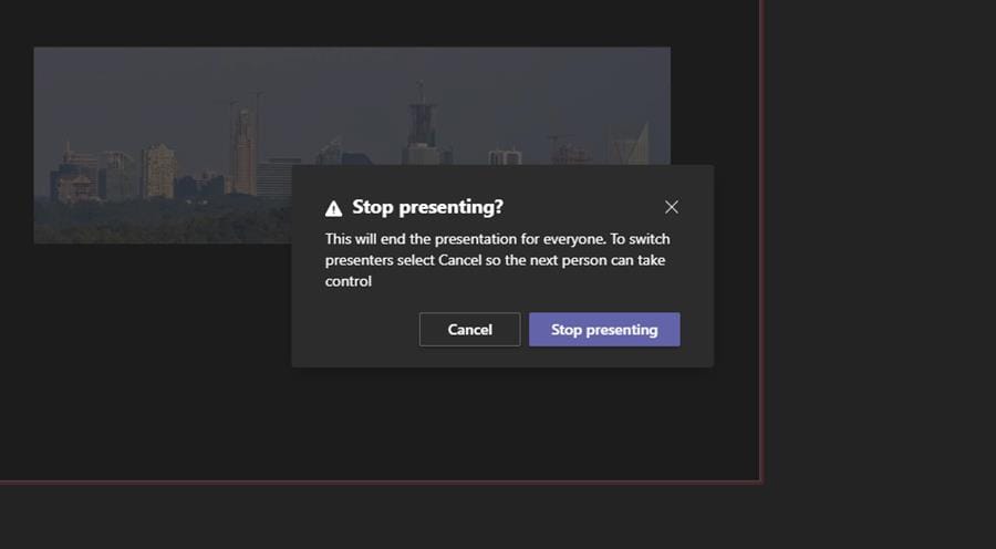 Instead of stopping presentation, you can give someone else control Instead of stopping presentation, you can give someone else control