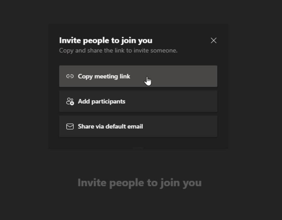 Pre-meeting invite screen Pre-meeting invite screen