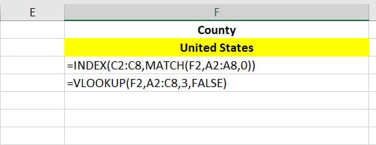 VLOOKUP index match functions