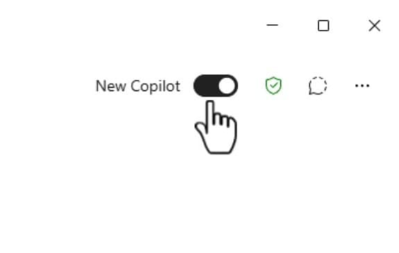 The New Copilot toggle in the top-right corner of Microsoft Copilot Chat