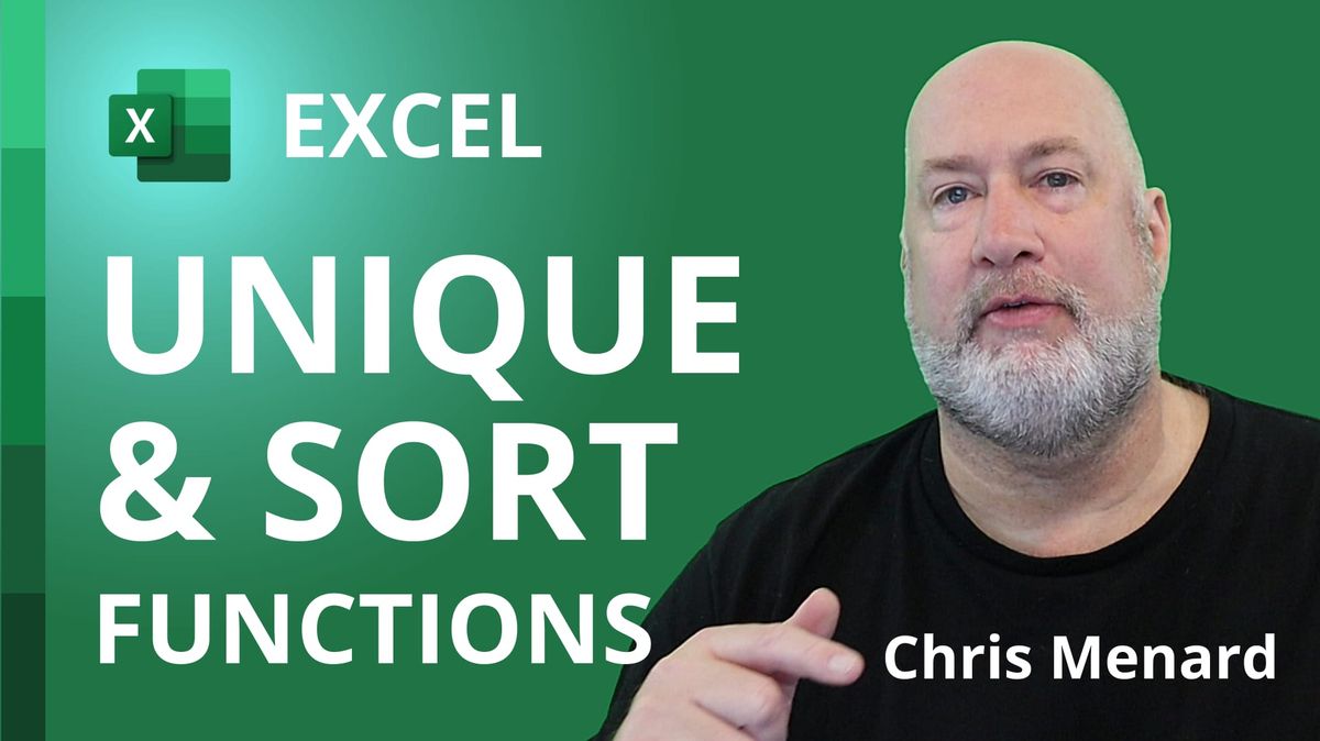 Excel: Combining Unique and Sort functions