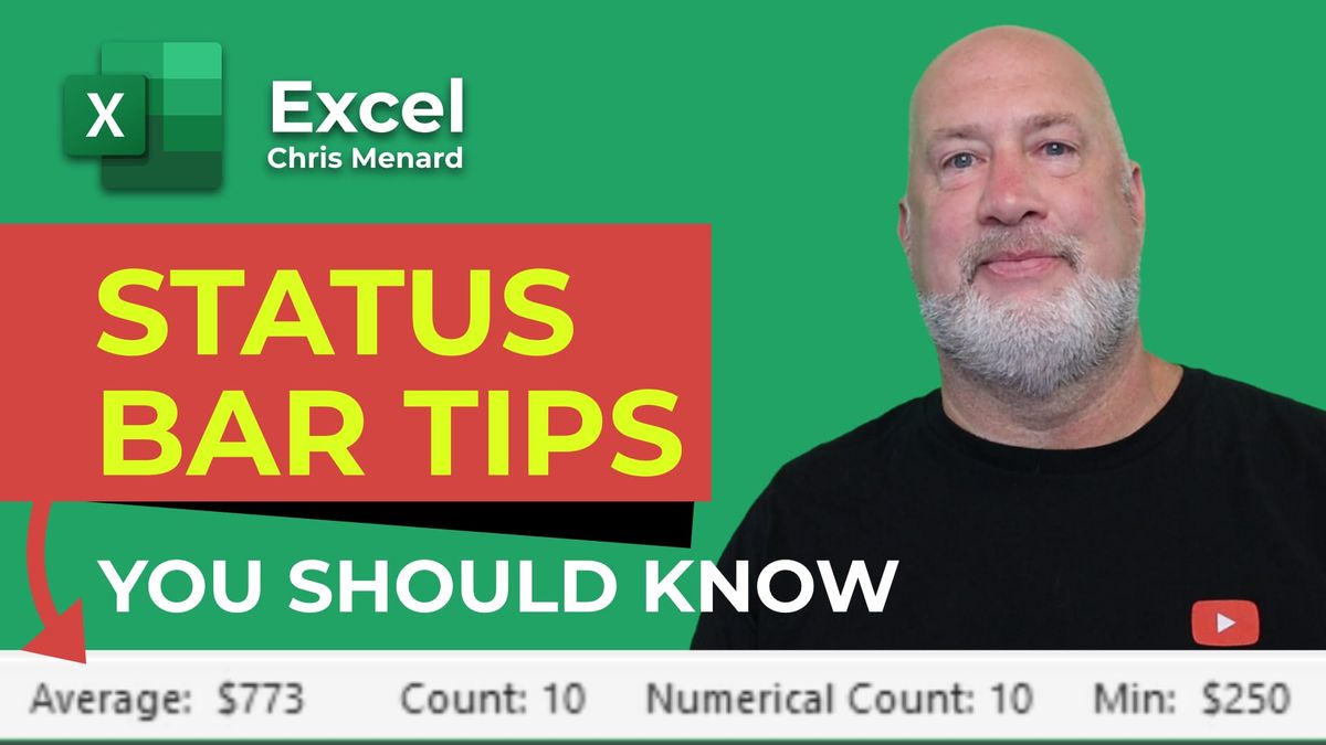 Excel Status Bar - Tips Every User Should Know: Chris Menard Training