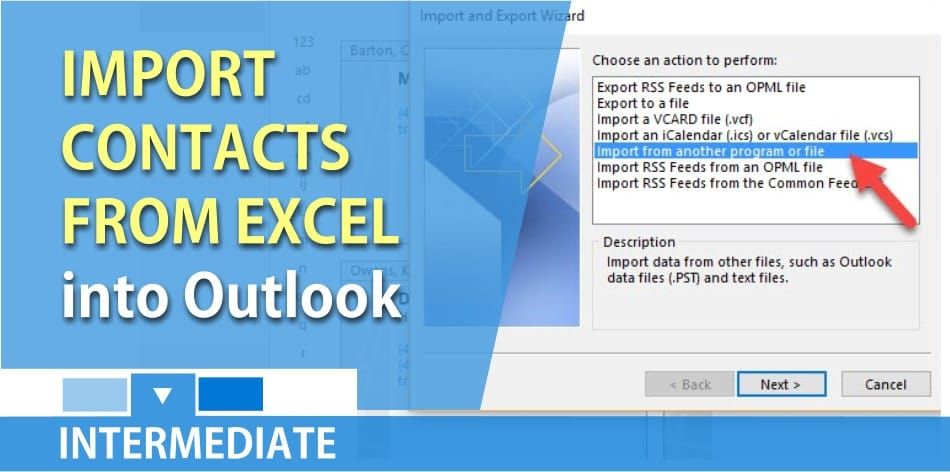 Import Contacts from Excel into Outlook / People