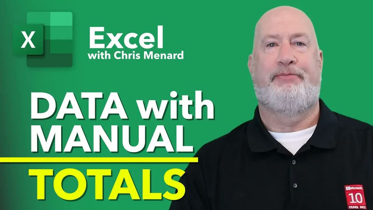 How to Handle Excel Data with Manual Totals Using PivotTables and GROUPBY