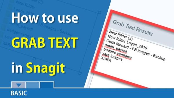 Snagit: Grab Text from a screenshot