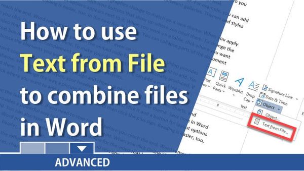 Word: use Insert Text from File to combine multiple Word documents