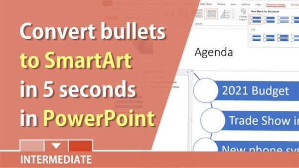 Covert bullets to SmartArt graphics in PowerPoint