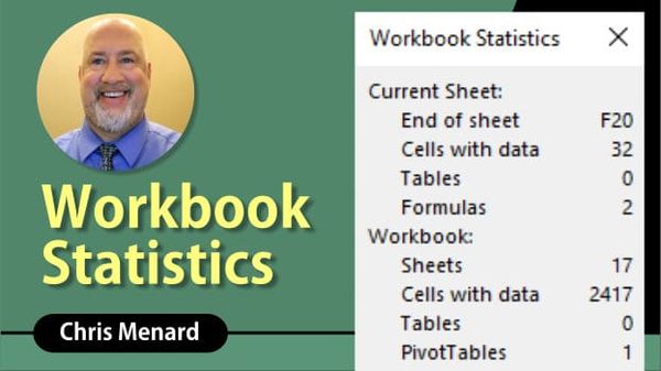Workbook Statistics in Excel for Microsoft 365