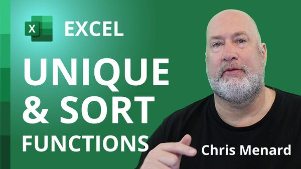 Excel: Combining Unique and Sort functions