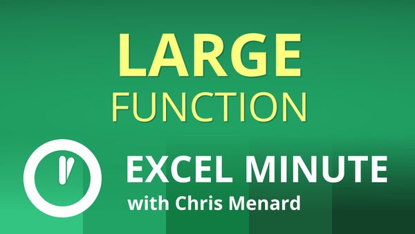 Excel LARGE function | Find the second, third, n-th largest value | Excel One-Minute Quick Reference