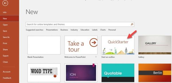 Use Quickstarter to set up a great presentation in PowerPoint quickly