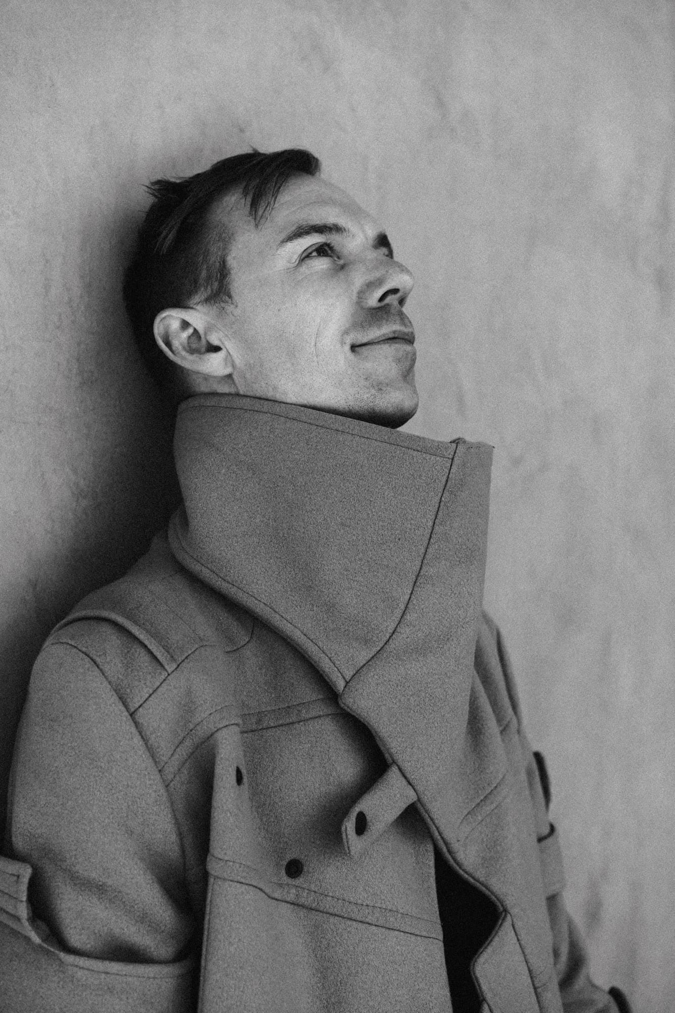 portrait bw coat