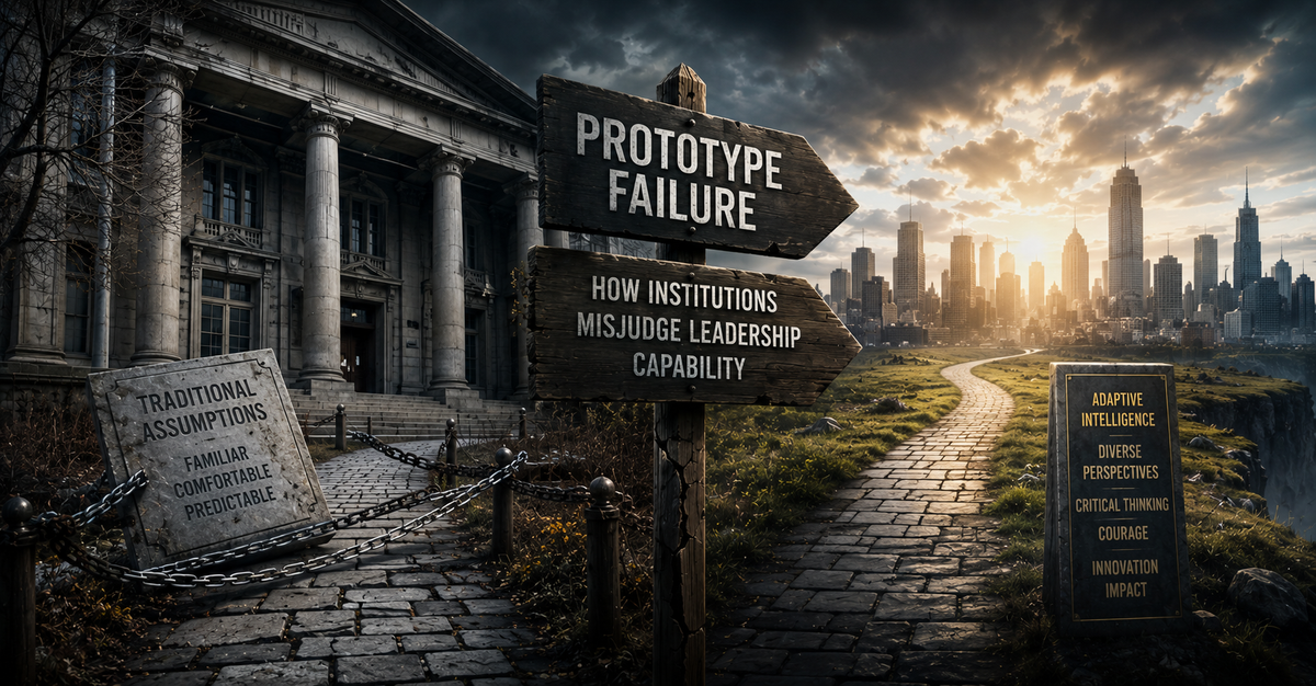 👉 Prototype Failure: How Institutions Misjudge Leadership Capability