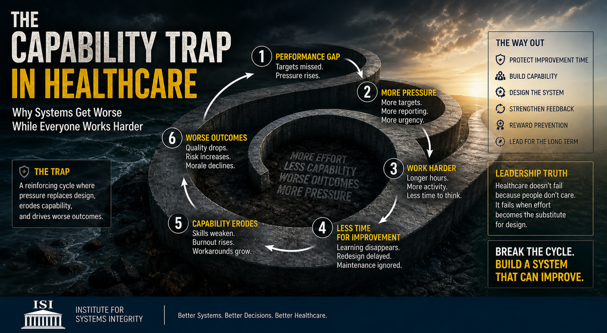 The Capability Trap in Healthcare Why Systems Get Worse While Everyone Works Harder