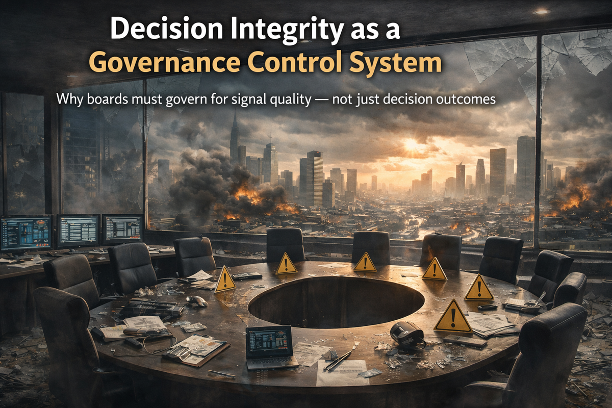 Decision Integrity as a Governance Control System : Why boards must govern for signal quality — not just decision outcomes