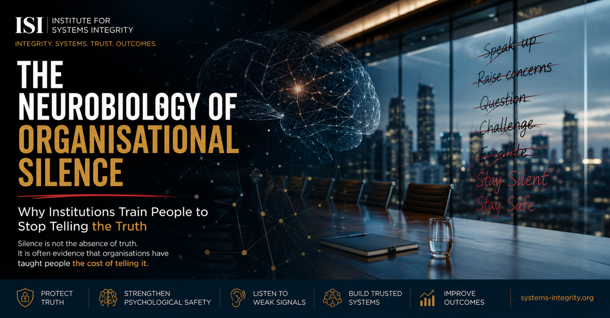 THE NEUROBIOLOGY OF ORGANISATIONAL SILENCE : Why Institutions Train People to Stop Telling the Truth