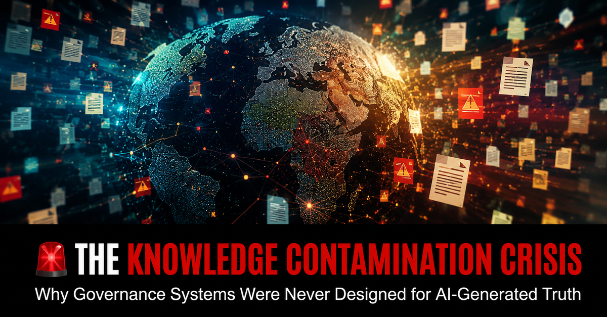 🚨 THE KNOWLEDGE CONTAMINATION CRISIS :  Why Governance Systems Were Never Designed for AI-Generated Truth