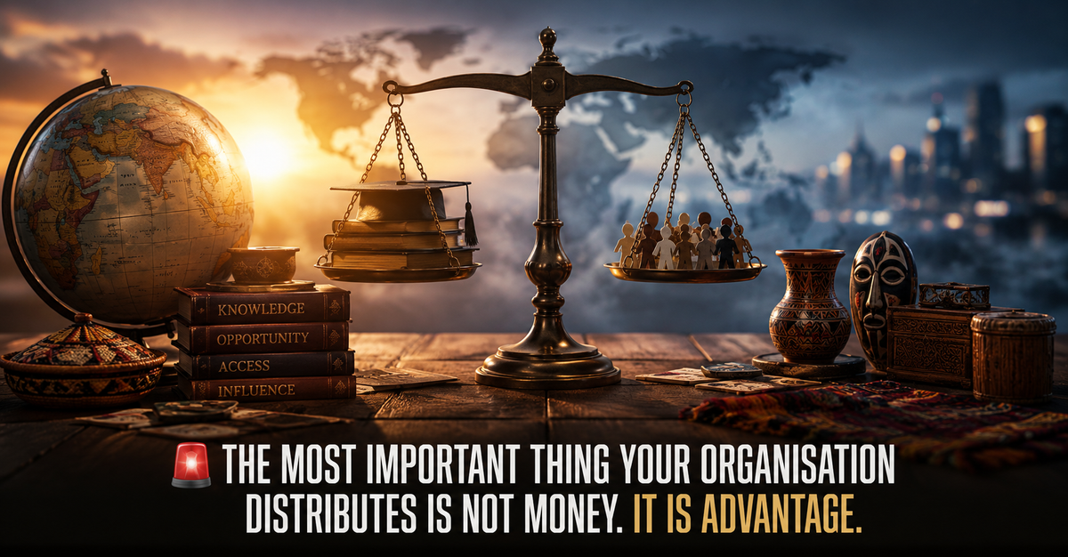 🚨 THE MOST IMPORTANT THING YOUR ORGANISATION DISTRIBUTES IS NOT MONEY :  IT IS ADVANTAGE.