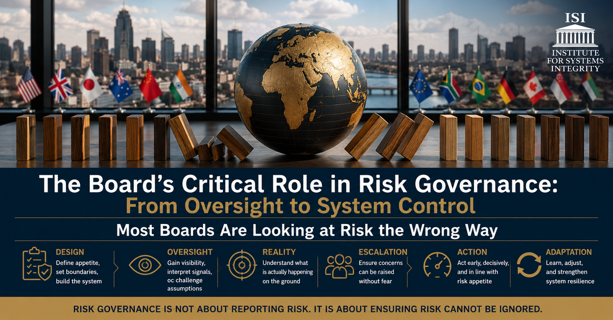 The Board’s Critical Role in Risk Governance: From Oversight to System Control Most Boards Are Looking at Risk the Wrong Way