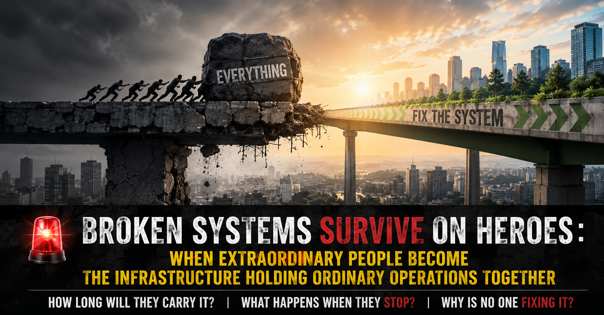 🚨 BROKEN SYSTEMS SURVIVE ON HEROES -- When 150% Becomes the Expectation, Appreciation Falls to minus 70% — And Extraordinary People Become the Invisible Infrastructure Holding Ordinary Operations Together