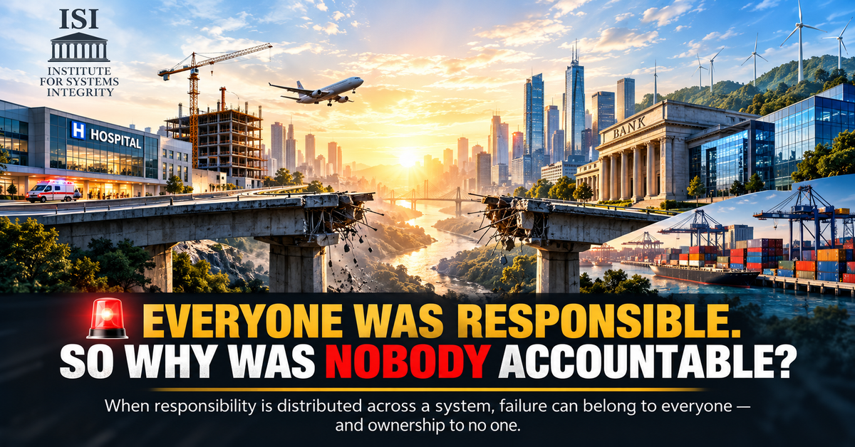 🚨 EVERYONE WAS RESPONSIBLE. SO WHY WAS NOBODY ACCOUNTABLE? When responsibility is distributed across a system, failure can belong to everyone — and ownership to no one.