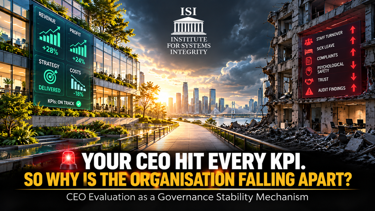 🚨 YOUR CEO HIT EVERY KPI. SO WHY IS THE ORGANISATION FALLING APART? .....CEO Evaluation as a Governance Stability Mechanism