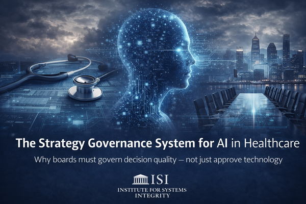 The Strategy Governance System for AI in Healthcare: Why boards must govern decision quality — not just approve technology