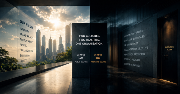 Dual-Culture Organisations : How protected executive cultures distort governance, escalation, and organisational truth
