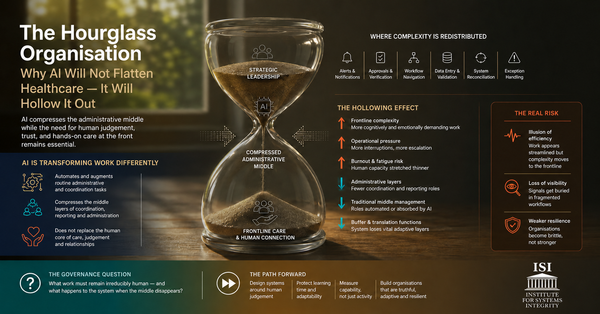 The Hourglass Organisation Why AI Will Not Flatten Healthcare — It Will Hollow It Out