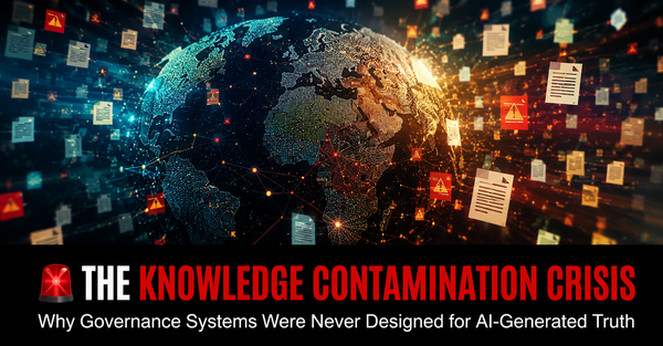 🚨 THE KNOWLEDGE CONTAMINATION CRISIS :  Why Governance Systems Were Never Designed for AI-Generated Truth