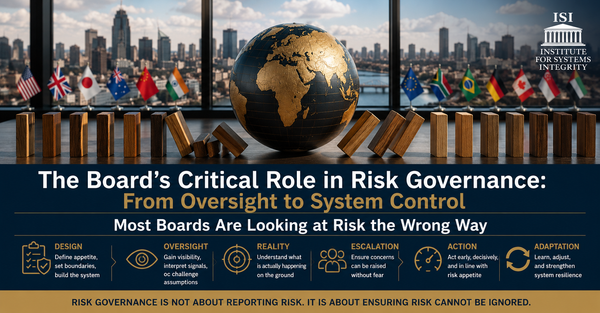 The Board’s Critical Role in Risk Governance: From Oversight to System Control Most Boards Are Looking at Risk the Wrong Way