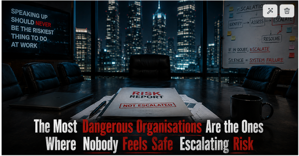 The Most Dangerous Organisations Are the Ones Where Nobody Feels Safe Escalating Risk : Why Institutions Lose Honesty Before They Lose Control