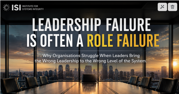 LEADERSHIP FAILURE IS OFTEN A ROLE FAILURE : Why Organisations Struggle When Leaders Bring the Wrong Leadership to the Wrong Level of the System