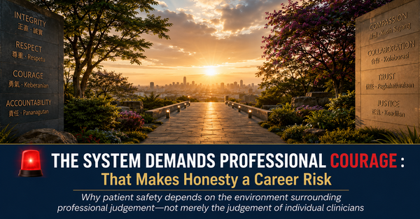 🚨 THE SYSTEM DEMANDS PROFESSIONAL COURAGE  : That Makes Honesty a Career Risk :  Why patient safety depends on the environment surrounding professional judgement—not merely the judgement of individual clinicians