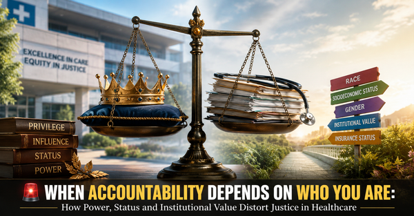 🚨 WHEN ACCOUNTABILITY DEPENDS ON WHO YOU ARE : How Power, Status and Institutional Value Distort Justice in Healthcare