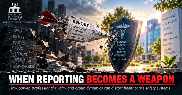 🚨 WHEN REPORTING BECOMES A WEAPON.... How power, professional rivalry and group dynamics can distort healthcare’s safety systems