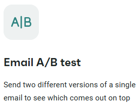 Omnisend A/B test setup which can be used for e.g. subject line variants