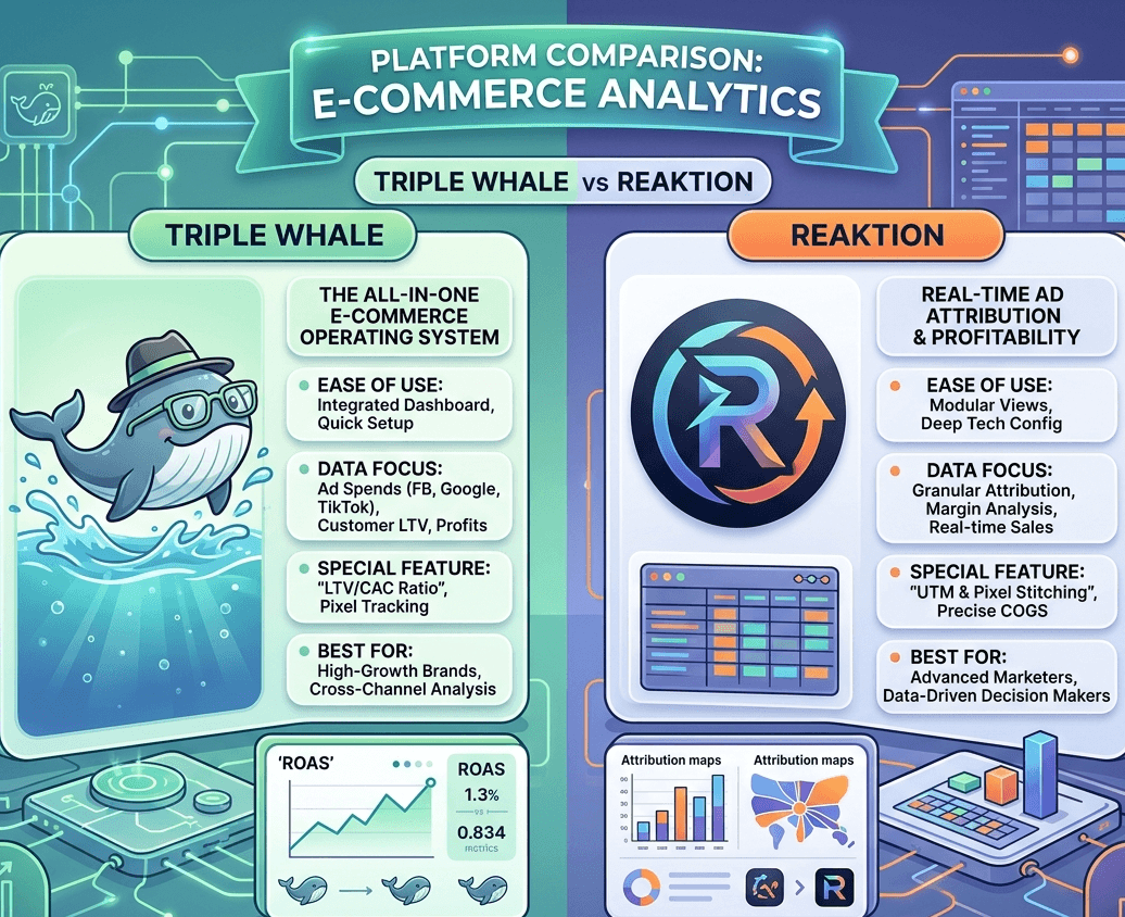 Triple Whale vs Reaktion comparison 2026