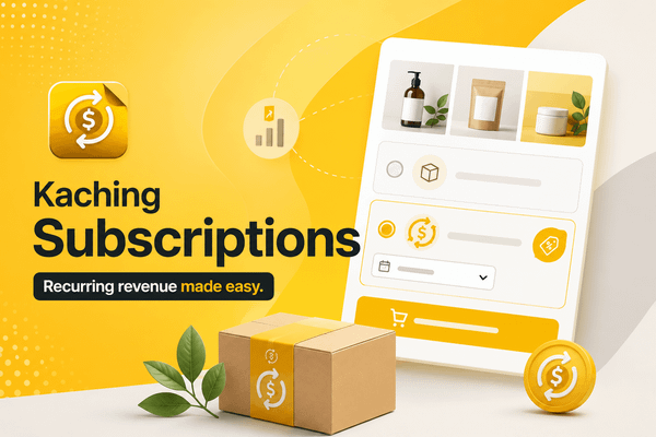 Kaching Subscriptions Shopify app with subscribe-and-save checkout interface