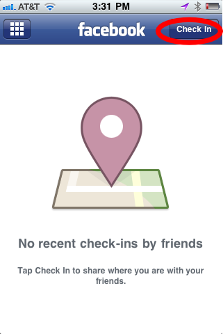 This is the central places interface on the iphone, but it is not the checkin interface