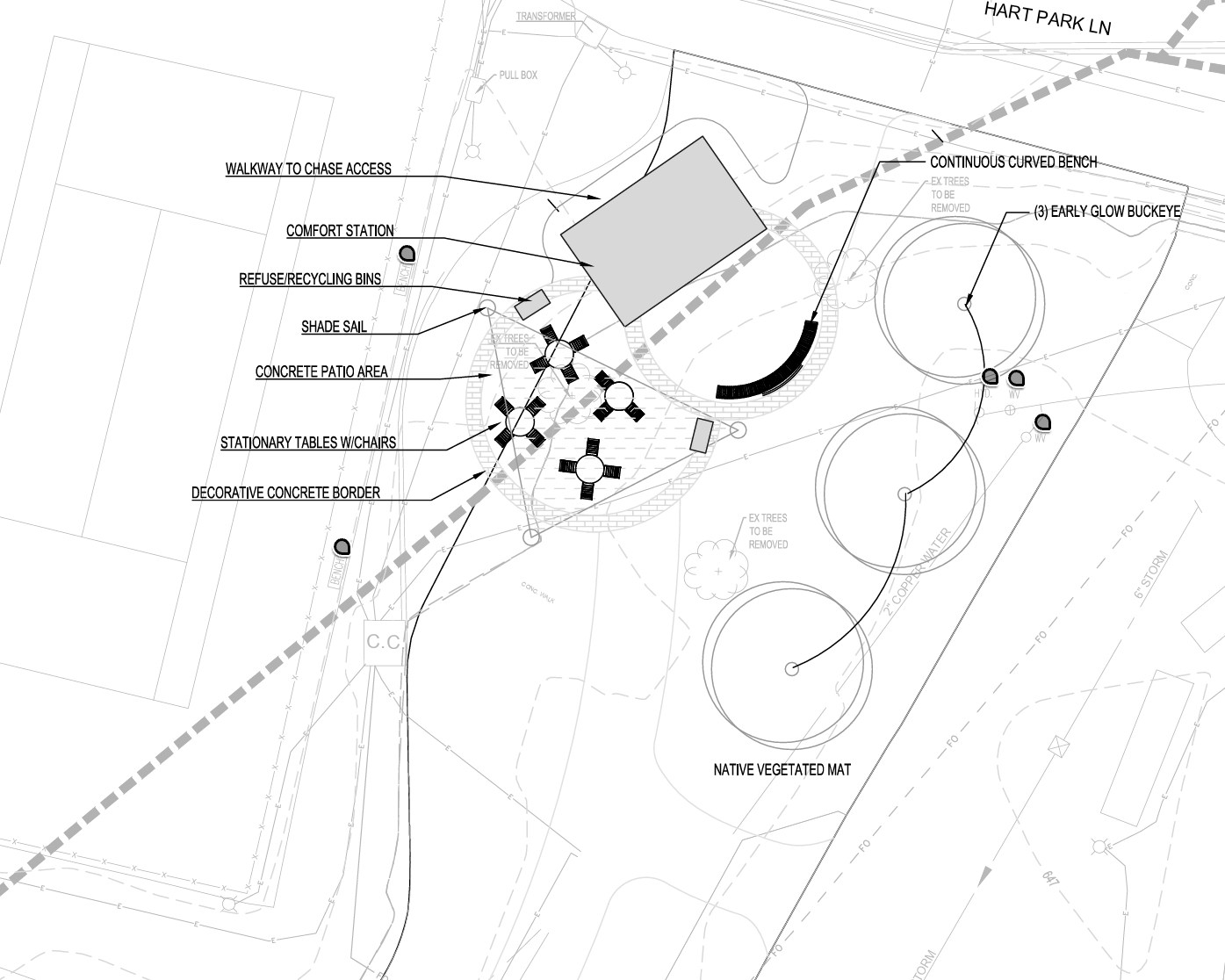 Hart Park restrooms site plan