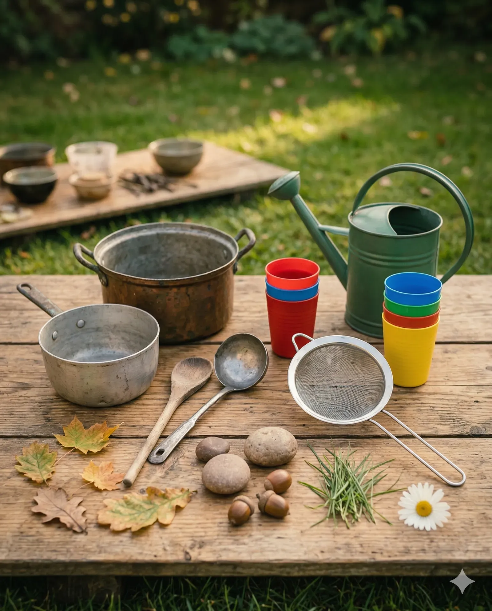 Die Matsch-Küche — draußen kochen mit Dreck — Vorbereitung — mitte