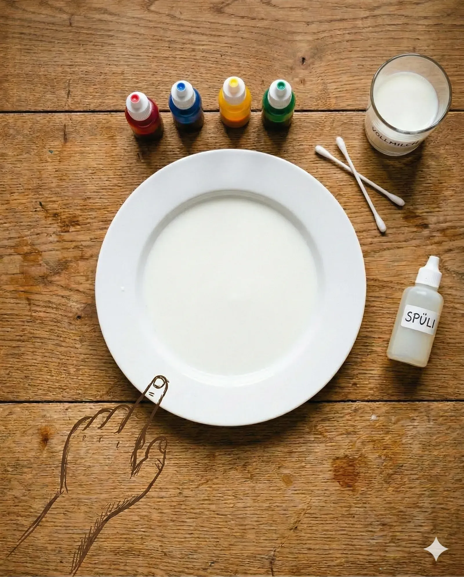 Die Milch-Explosion — Vorbereitung — mitte