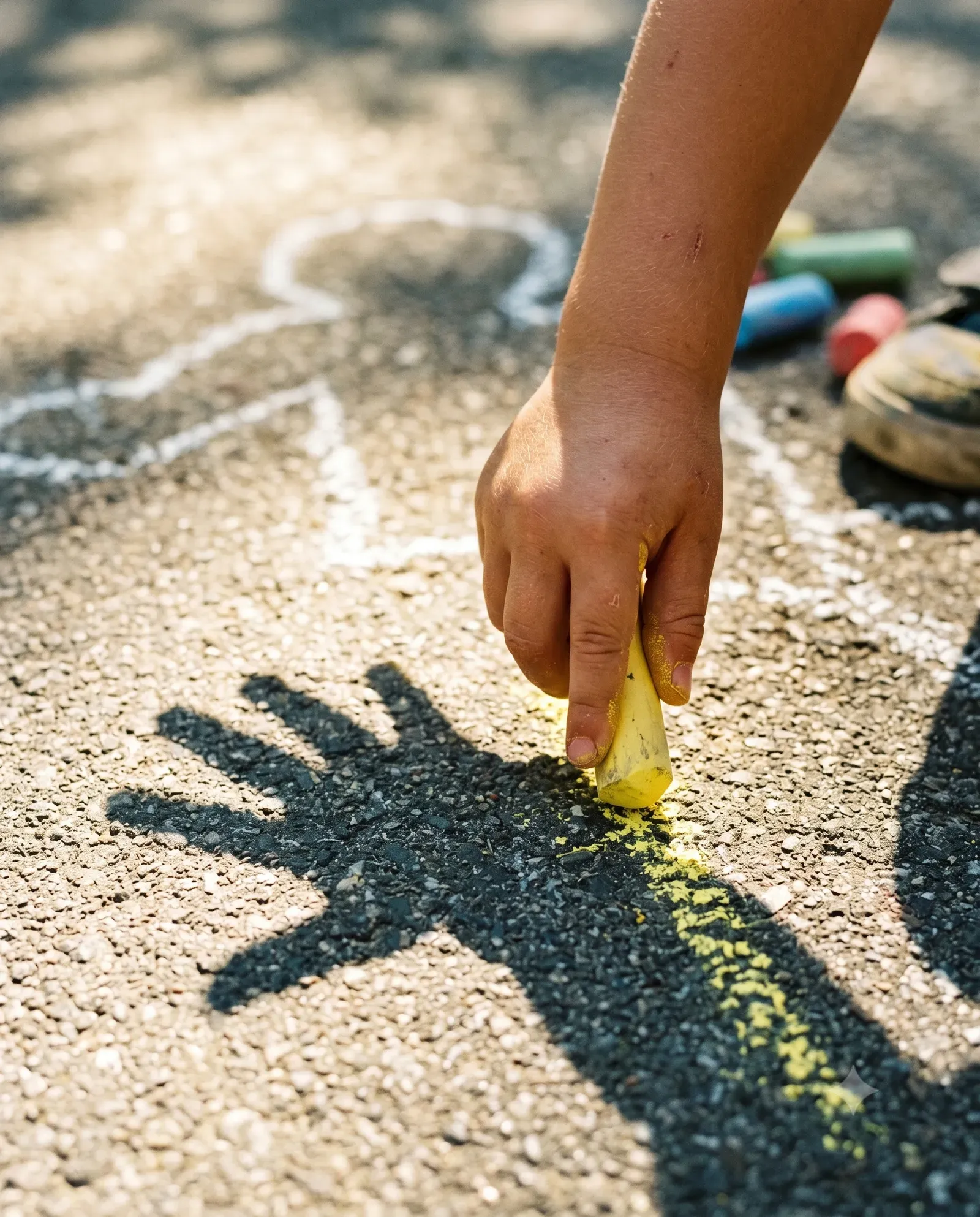 Der Schatten-Fänger — wenn dein Körper malt — Kinderhände — mitte
