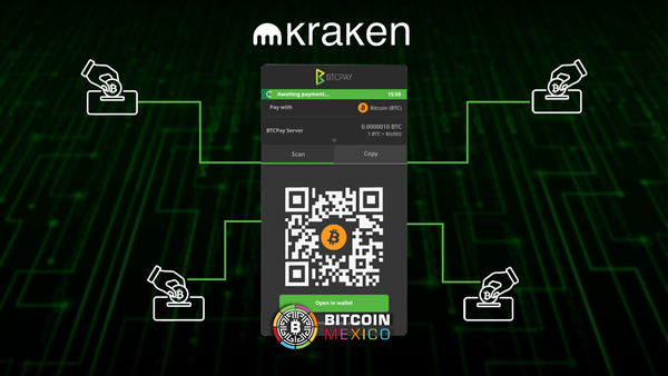 Kraken otorga subvención de 150 mil USD al procesador de pagos BTCPay