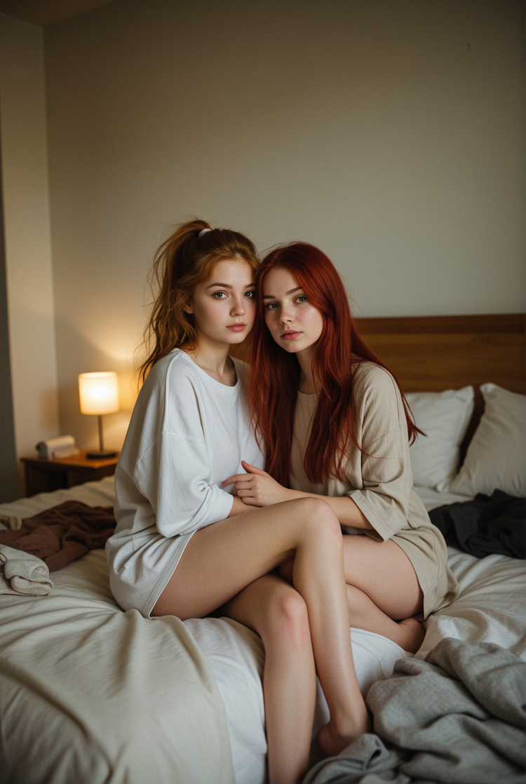 Elara and Lumi in Twilight's Embrace