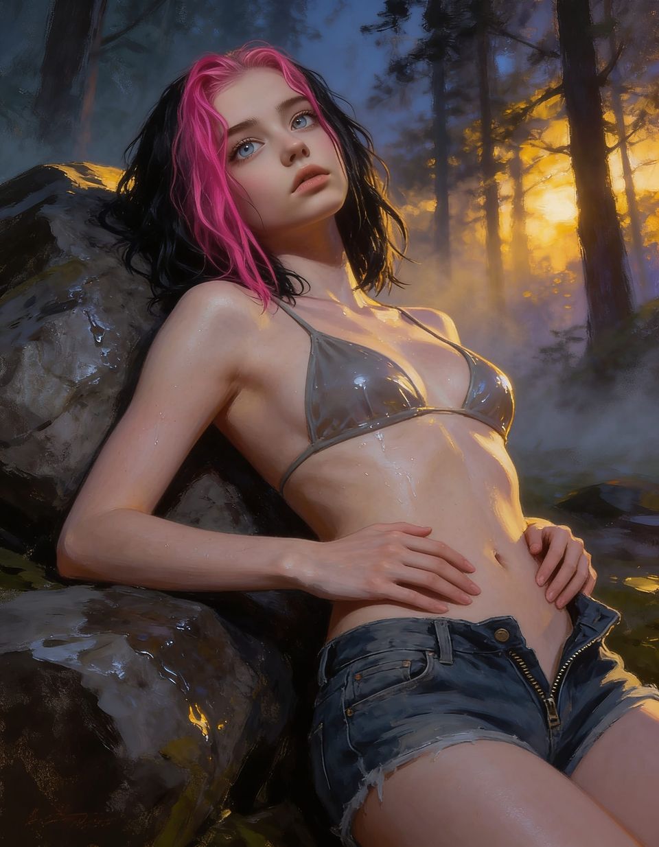 Sable in the Moonlit Forest