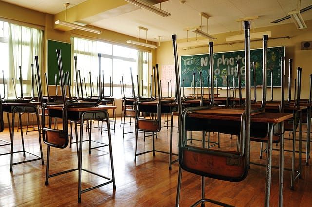 Ein Schulzimmer in Japan.