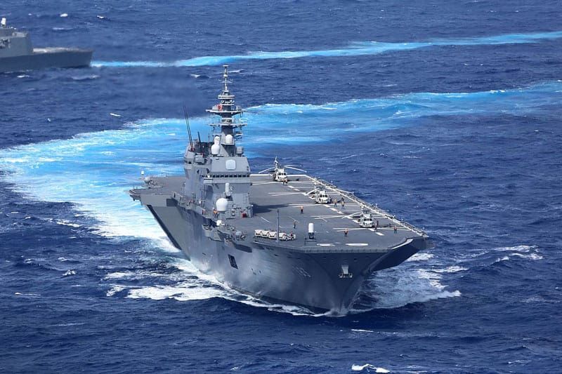 Der japanische Hubschrauberträger Izumo. (Foto: wikimedia/ Japan Maritime Self-Defense Force）