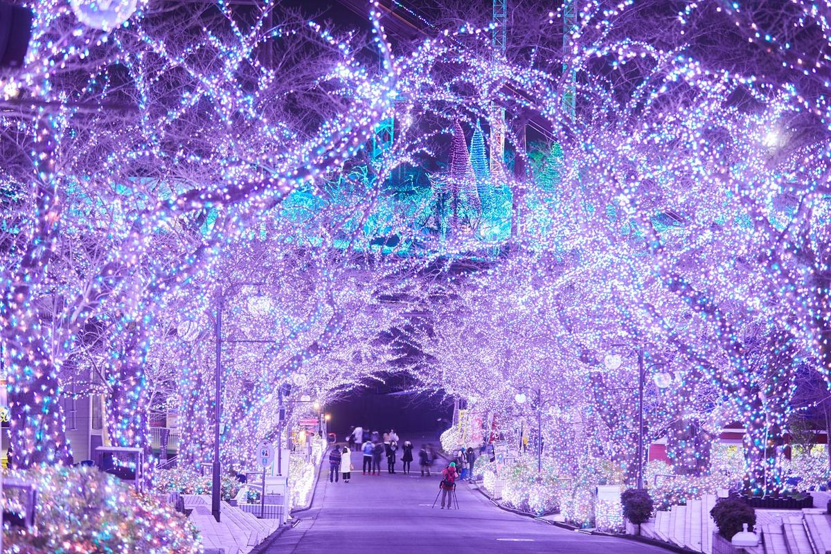 Winterstimmung im Yomiuri Land in Tokio.